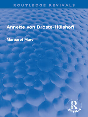 cover image of Annette von Droste-Hülshoff
